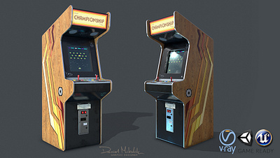 Game Machine PBR Low-poly 3D model 3d 3d modeling championship game low poly mashine model oldschool play retro