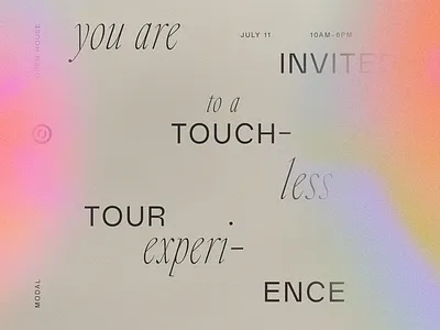 Open House invite digital gradient invitation layout modern rainbow typography