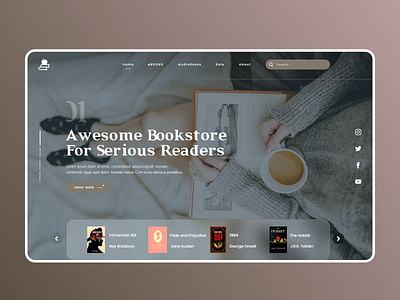 Bookstore Website book books bookshop bookstore landing page landingpage reader reading reading book ui ui ux ui design webdesign website