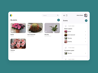 Plants care service design plants service ui web