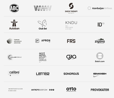 23 logos / 2003-2020 a2591 antrepo brand identity branding collection design identity lettering logo logotype monogram type typography
