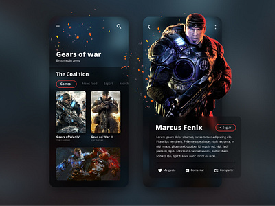 Gears of War app app design app mobile application daily ui dailyui design game art game design games gears gears of war interface landingpage ui ux webdesign xbox xbox360 xboxone