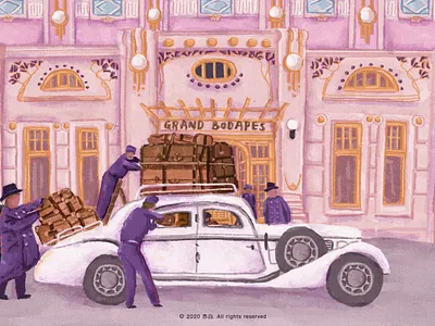 The Grand Budapest Hotel branding design design draw illustration illustration art banner design illustration design