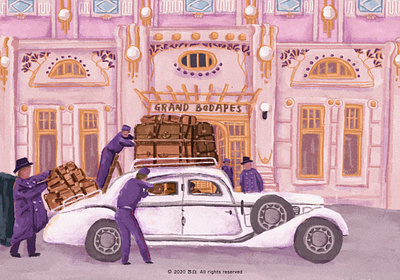 The Grand Budapest Hotel branding design design draw illustration illustration art banner design illustration design