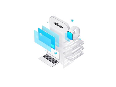 Apple Pay illustration 3d animation app app design apple apple pay application blue cards credit cards creditcard illustration ios mockup payment simple ui white