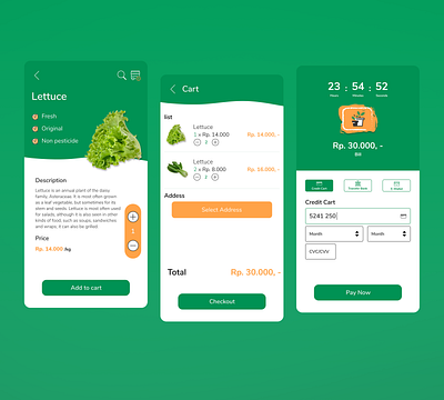 Hydroponic 2 cart cart page detail detail page details figma freepik hydroponics mobile app mobile ui payment payment page