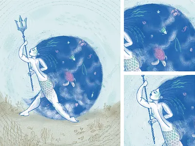 Anfitrite anfitrite children book illustration childrens book childrens illustration digital illustration ilustracion love ocean poseidon sea underwater woman womenpower