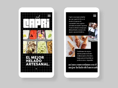 Capri | Homemade Ice Cream from Argentina branding concept design ice cream ice cream logo logo mobile responsive design web design