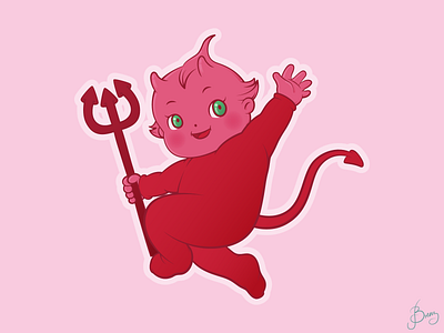 Cute as Hell adobe illustrator adobeillustrator big eyes character design cute cute illustration devil devils digital illustration illustration kawaii kewpie kids pink satan satanic vector vector art