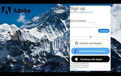 Adobe web sign up