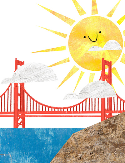 Sunny Bay Day book illustration childrens book childrens book illustration childrens illustration cute illustration kidlitart picture book san francisco story textures