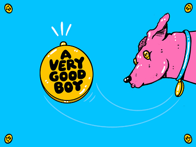 a very good boy cartoon hand drawn illustration lettering typography