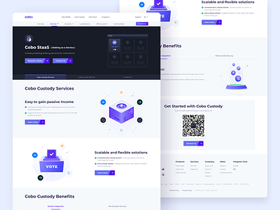 Cobo StaaS Web Design benefits cryptocurrency custody dash landingpage pos solution vote web