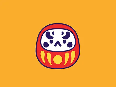 daruma angry daruma doll illustration japanese kawaii vector