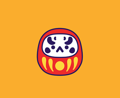 daruma angry daruma doll illustration japanese kawaii vector