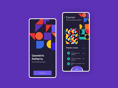 Mobile UI Exploration 2020 trendy design abstract design app design geometry illustration pattern design patterns ui ui ux ui exploration uidesign uiux userinterface