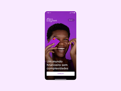 Start screen for @nubank login motion nubank splash start