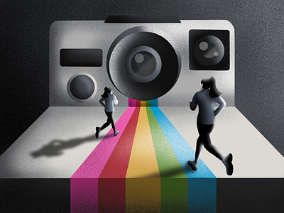 Race 📷 buttons camera colours illustraion ipadpro polaroid procreate race rainbow runner running