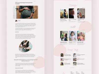Pregnancy Blog Exploration - part 1 article blog color mother news pregnancy ui ui design warm website