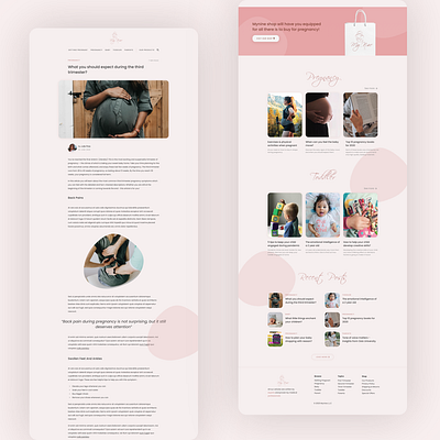 Pregnancy Blog Exploration - part 1 article blog color mother news pregnancy ui ui design warm website