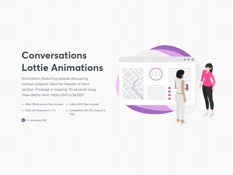 Fitness chat animation - Lottie animated animation blob bodymovin browser chat discussion fitness girl health lottie lottiefiles people talk woman