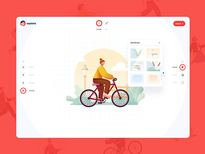 Sapiens: Free Character Builder App figma freebies illustration react sketch svg ui ui8 uiux ux vector