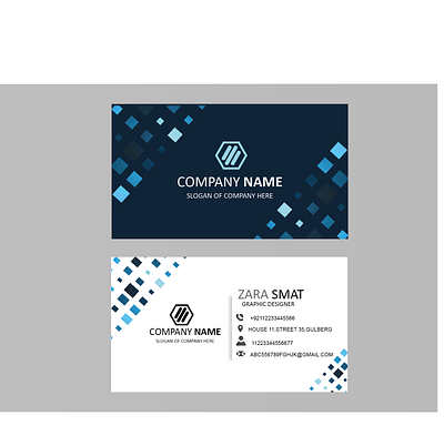 BUSINESS CARD BLUE SQUARE branding design stationery design vector