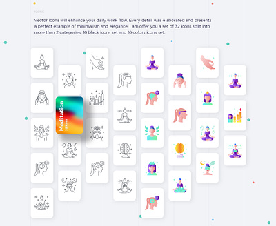 Meditation | 32 Icons Set Hand Drawn icon icon design icon set icons icons design icons set iconset