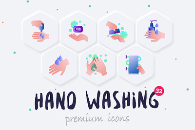 Hand Washing 32 | Icons Set Hand Drawn antibacterial antiseptic automatic bacteria bacterial bottle cleansing coronavirus covid 19 dirty disinfect icon icon design icon set icons icons design icons set iconset sanitizer