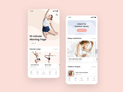 Yoga and meditation courses UI design adobe xd figma fitness fitness app meditation app mobile mobile app mobile app ui design sketchapp ui ui kit ui ux design workout app yoga app 应用 应用界面 设计