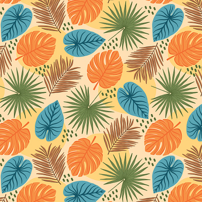 Tropical leaves scale fabric jungle pattern pattern design repeat pattern seamless pattern surface pattern design textile tropical leaves tropical pattern vector pattern