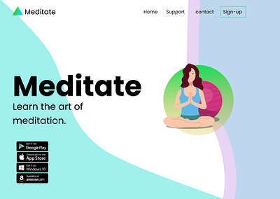 Meditate graphic design illustrator mockups ui ui design uiux design ux ux design webapp webdesign website