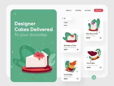 Food Web Landing page UX/UI Design design homepage illustration interface landing page ui uidesign web webdesign website