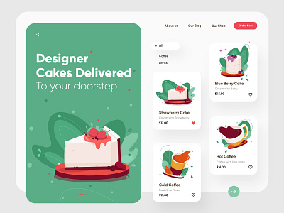 Food Web Landing page UX/UI Design design homepage illustration interface landing page ui uidesign web webdesign website