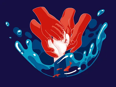 Pull out of water bubble design drown friends hands help hope illustration life pull save save life saving team trapped water