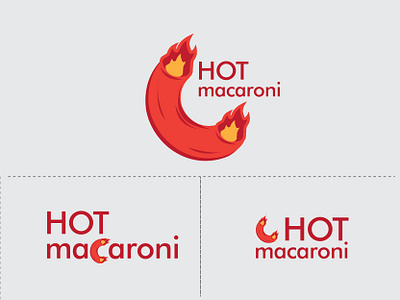 Hot Macaroni idea logo design brand brand identity branding branding concept branding design design fire flat icon illustration logo logo idea logo ideas macaroni minimal vector