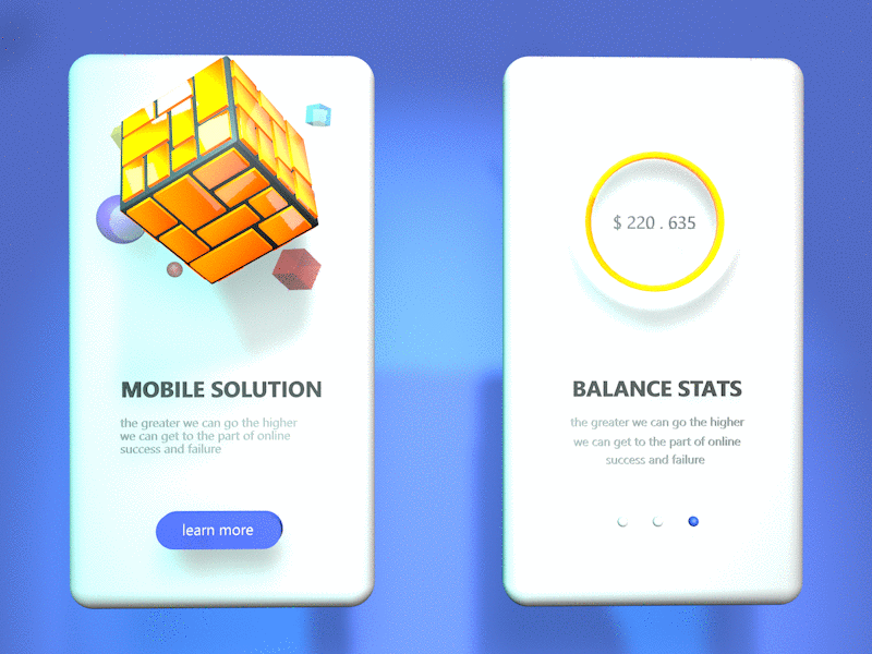 Animated! 3d android animation art box colors concept idea illustration ios new page pitch recent scratch screens uiux webdesign