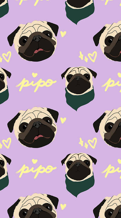 Pipo lockscreen design dog dog illustration illustration lockscreen wallpaper