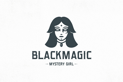 Dark Magician Woman Logo Template beautiful beauty brand identity branding clean design creative design creative market esoteric face fantasy fashion fortune teller freelance logo designer girl head logo design logo template vector video games woman logo