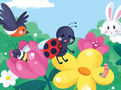 Ladybird character character design childrens illustration cute animal garden illustration kid kids art kids book ladybird ladybug nature