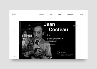 Biography page about Jean Cocteau design minimal page uxui webdesign writes