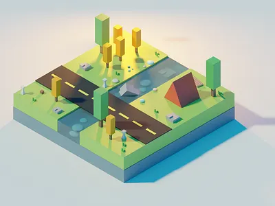 Isometric Landscape 3d blender isometric landscape