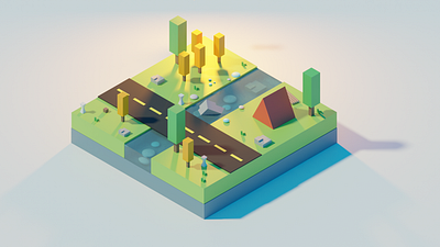 Isometric Landscape 3d blender isometric landscape