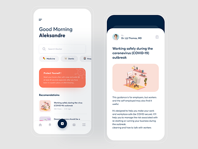 Med App app blog blog app clean design ios light light theme medicine medicine app ui user experience user interface ux