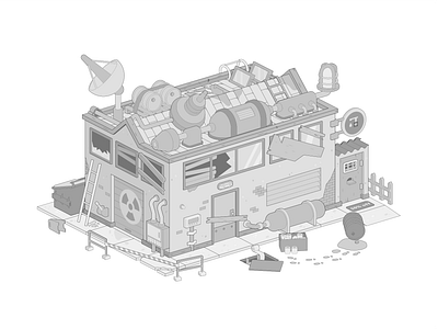 Professor Frink's laboratory during a coronavirus pandemic 2d 3d building city coronavirus design house illustration isometry pandemic simpsons vector