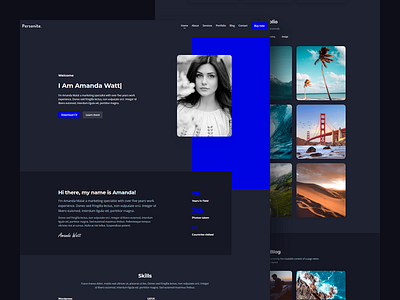 Personite - Portfolio Resume Theme - Dark Version black card cv dark designer developer homepage landing landing page one page onepage personal ortfolio portfolio resume ui web design website