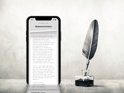 Explore Historical Letters with Realism + Tutorial Video 3d animation article book concept content device discover explore history interface iphone letter motion graphic paper read tutorial ui ux web