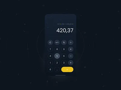 Daily UI #004 - Calculator adobe xd calculator challenge clean contrast dailyui dark mode ios app mobile app ui