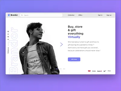 Ecommerce Landing Page UI adobexd branding design ecommerce shop gift interface interface design minimal ui photographic design soft ux ui