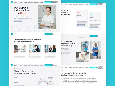 DEEP(Pro) Homepage blue brand design dental dentist design homepage menu orange orthodontist professional technology ui ux web design